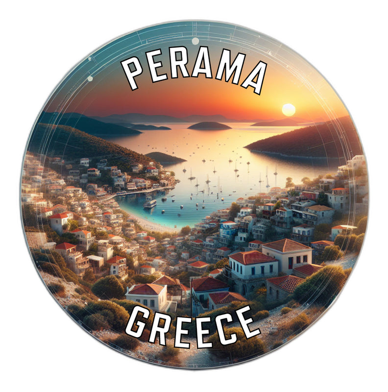 Perama Greece Souvenir Die Cut Flat Magnet 2-Inch