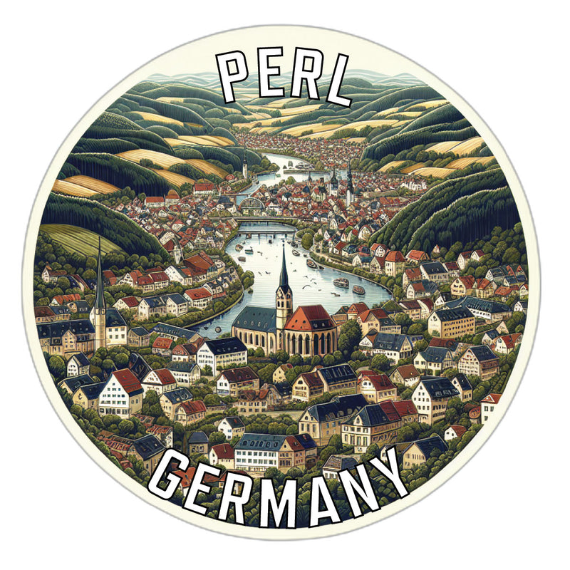 Perl Germany Souvenir Die Cut Flat Magnet 2-Inch