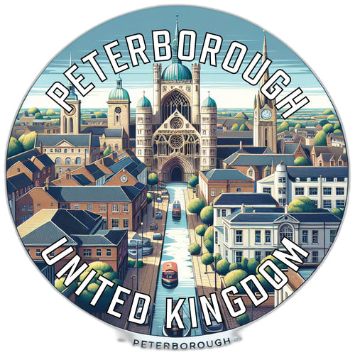 Peterborough United Kingdom Souvenir Die Cut Flat Magnet 2-Inch