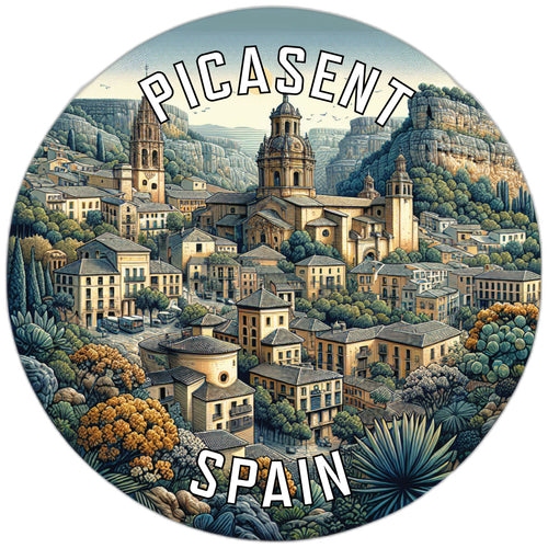 Picasent Spain Souvenir Die Cut Flat Magnet 2-Inch