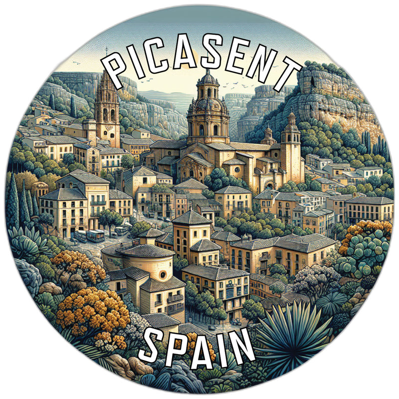 Picasent Spain Souvenir Die Cut Flat Magnet 2-Inch