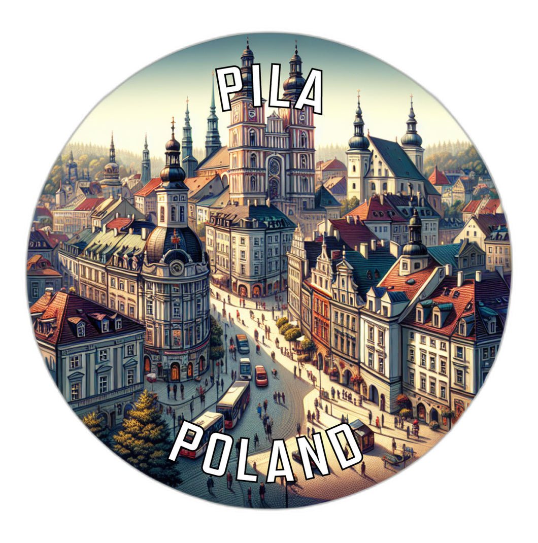 Pila Poland Souvenir Die Cut Flat Magnet 6-Inch