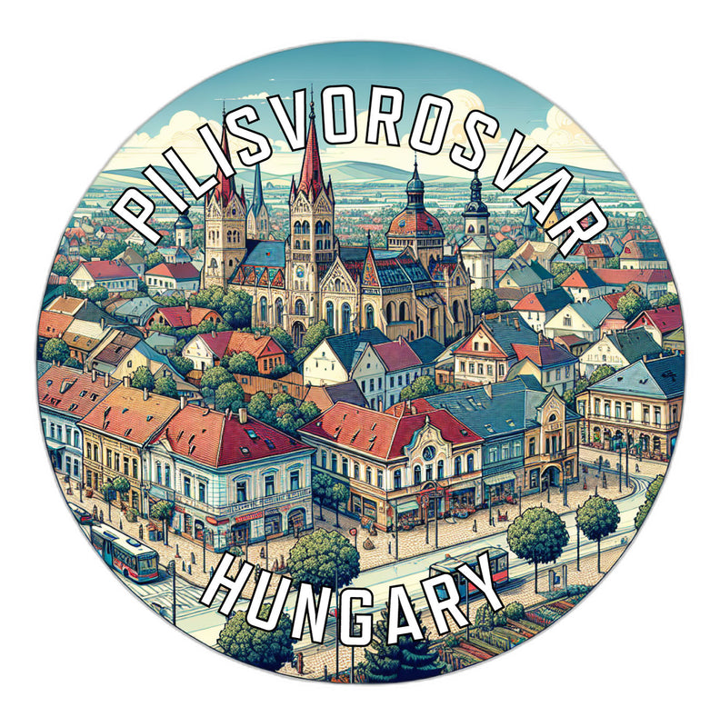 Pilisvorosvar Hungary Souvenir Die Cut Flat Magnet 2-Inch