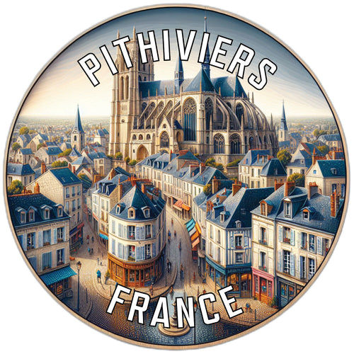 Pithiviers France Souvenir Die Cut Flat Magnet 2-Inch