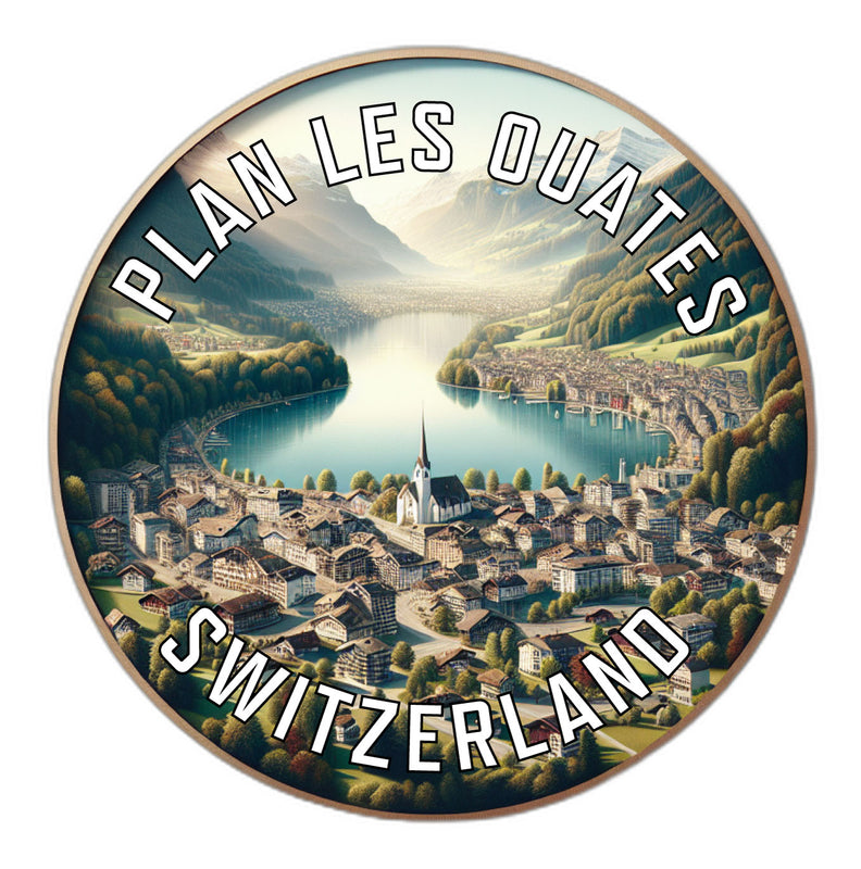 Plan les Ouates Switzerland Souvenir Die Cut Flat Magnet 6-Inch