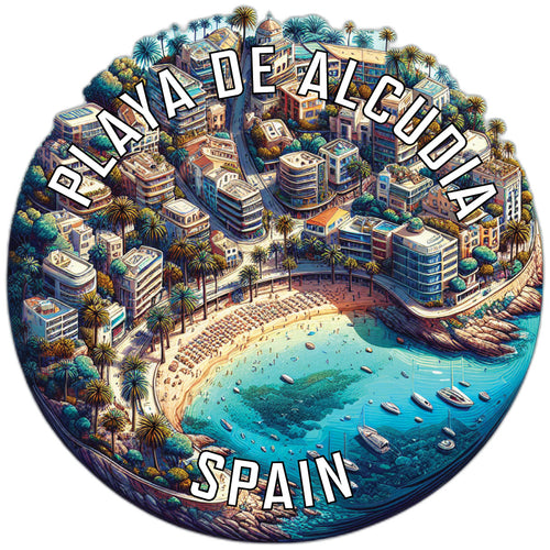 Playa de Alcudia Souvenir Die Cut Flat Magnet 2-Inch