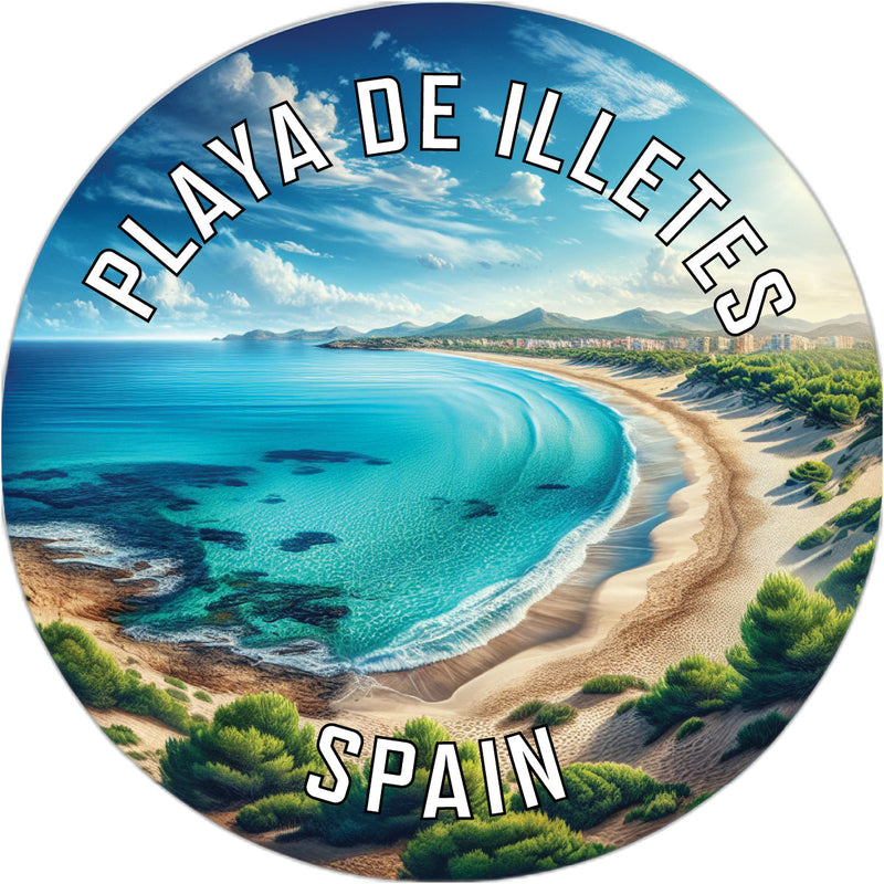 Playa de Illetes Souvenir Die Cut Flat Magnet 2-Inch