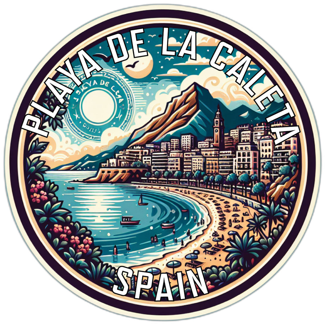 Playa de La Caleta Souvenir Die Cut Flat Magnet 6-Inch
