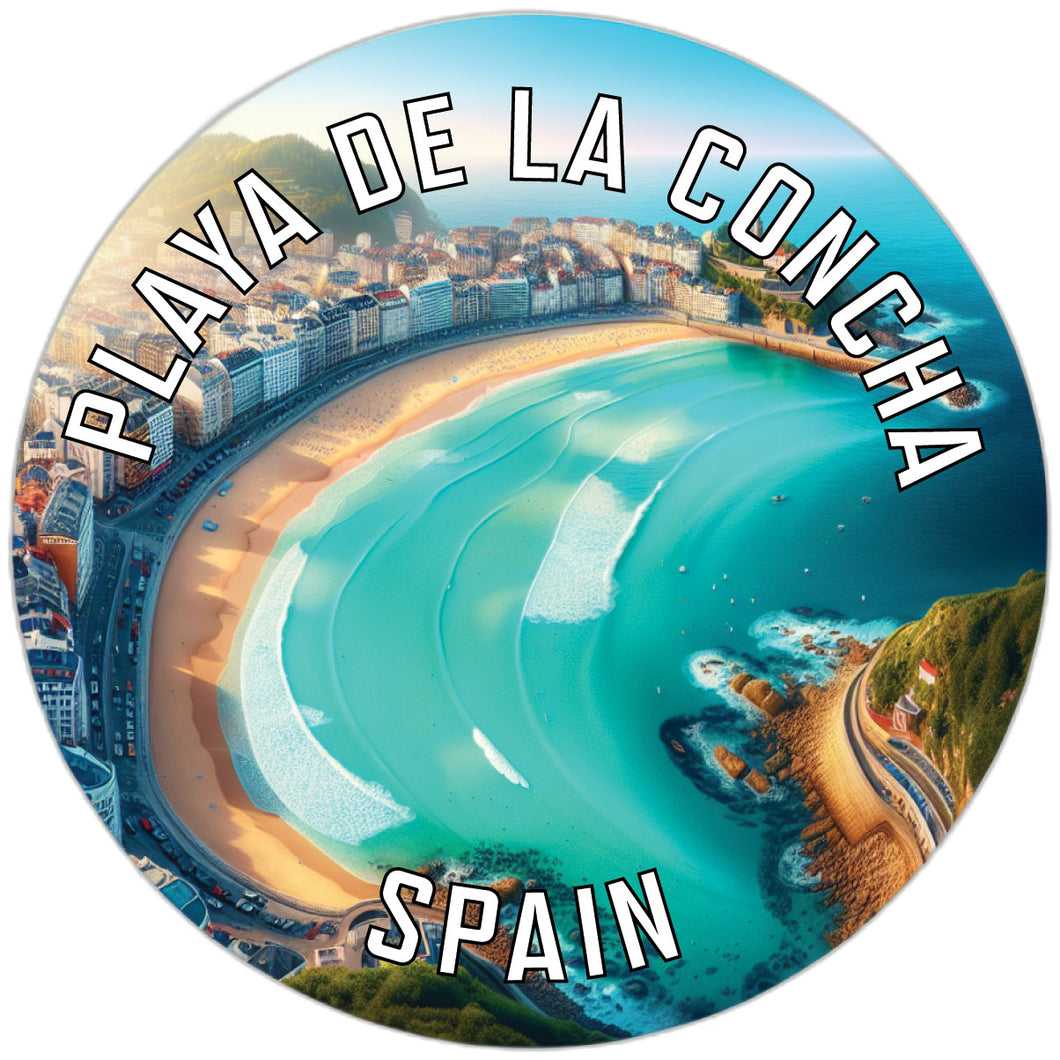 Playa de La Concha Souvenir Die Cut Flat Magnet 6-Inch