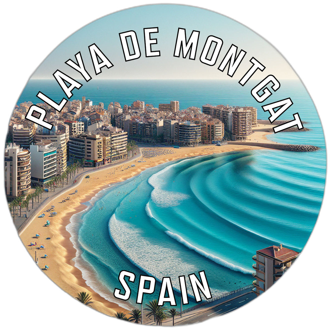 Playa de Montgat Souvenir Die Cut Flat Magnet 6-Inch