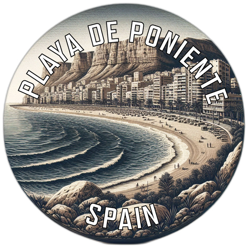 Playa de Poniente Souvenir Die Cut Flat Magnet 2-Inch