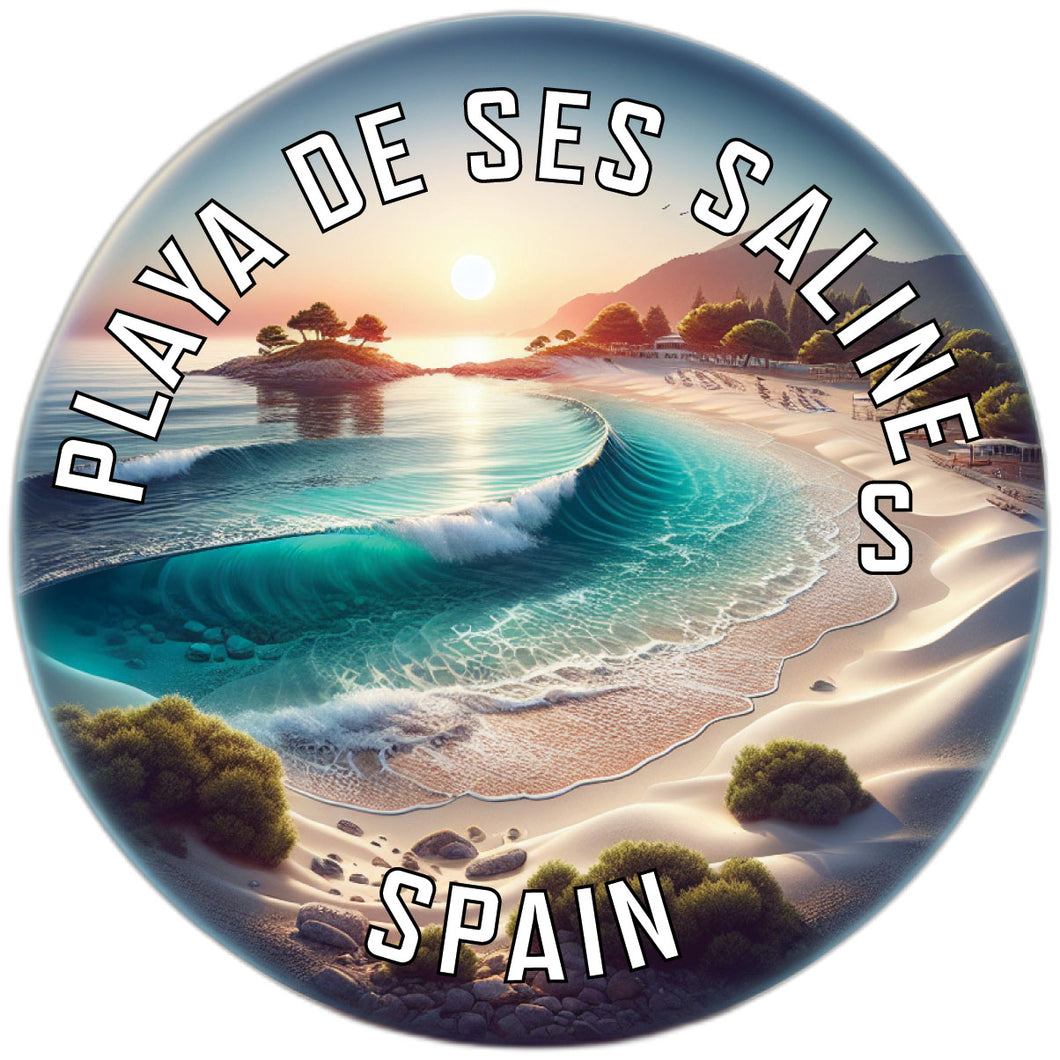 Playa de Ses Salines Souvenir Die Cut Flat Magnet 2-Inch