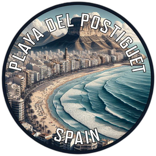 Playa del Postiguet Souvenir Die Cut Flat Magnet 2-Inch