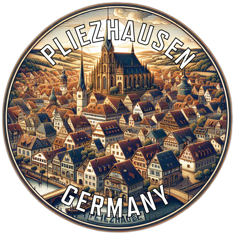 Pliezhausen Germany Souvenir Die Cut Flat Magnet 6-Inch