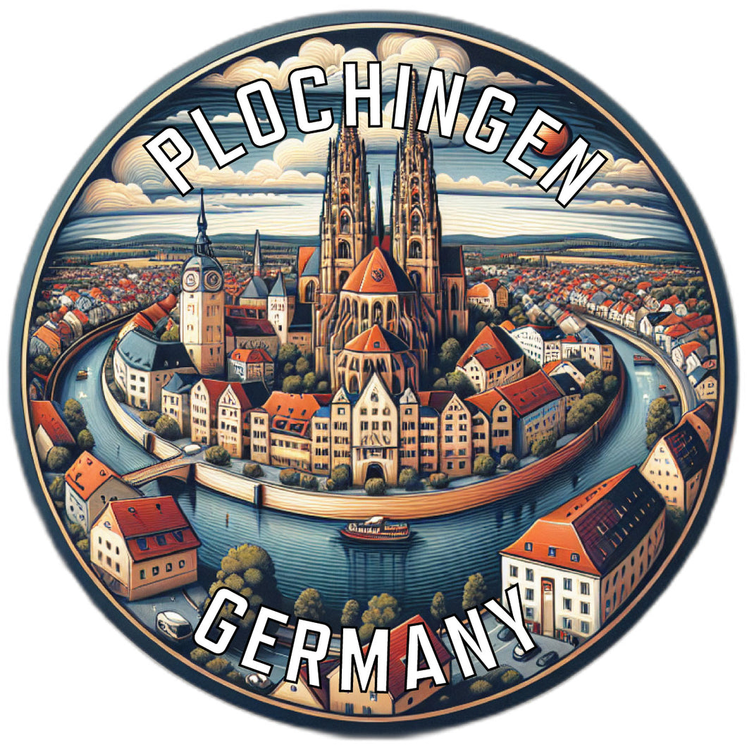 Plochingen Germany Souvenir Die Cut Flat Magnet 6-Inch