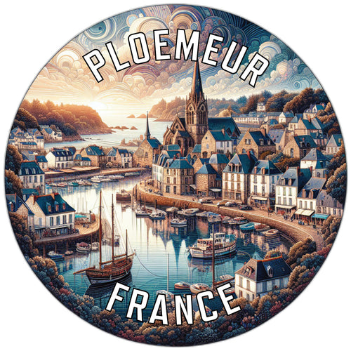 Ploemeur France Souvenir Die Cut Flat Magnet 2-Inch