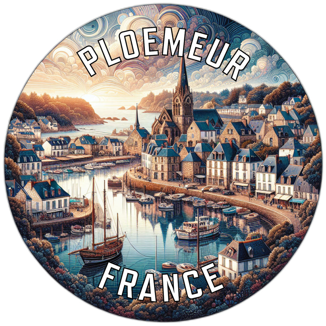 Ploemeur France Souvenir Die Cut Flat Magnet 2-Inch