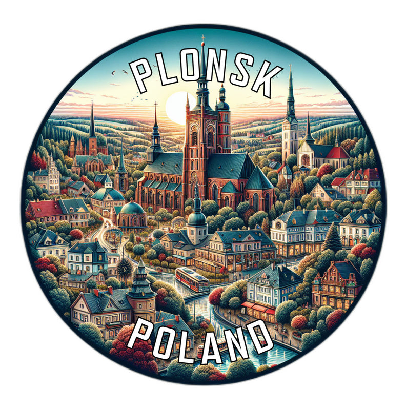 Plonsk Poland Souvenir Die Cut Flat Magnet 2-Inch