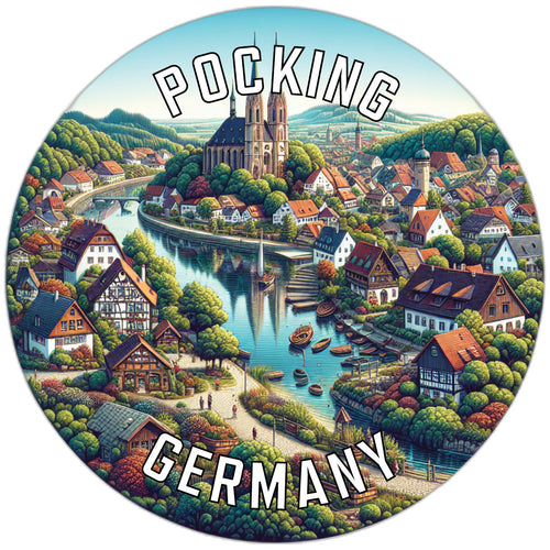 Pocking Germany Souvenir Die Cut Flat Magnet 6-Inch