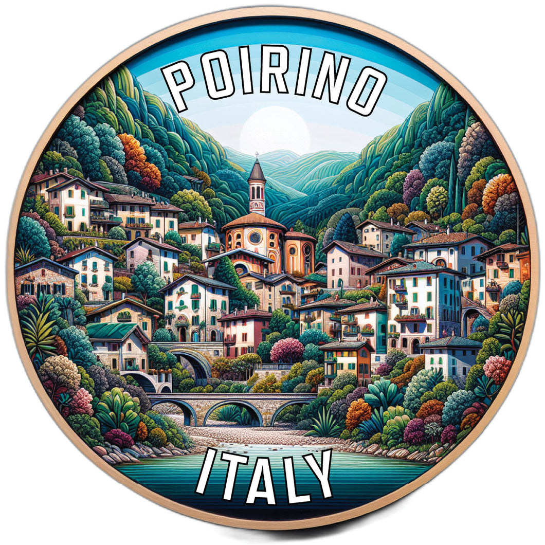 Poirino Italy Souvenir Die Cut Flat Magnet 2-Inch