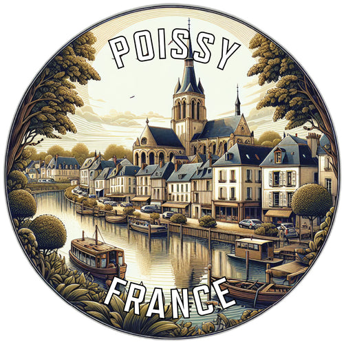 Poissy France Souvenir Die Cut Flat Magnet 2-Inch