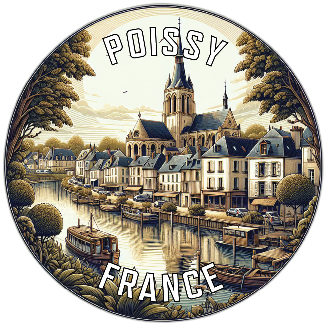 Poissy France Souvenir Die Cut Flat Magnet 2-Inch