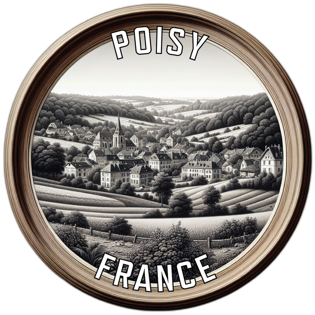 Poisy France Souvenir Die Cut Flat Magnet 2-Inch