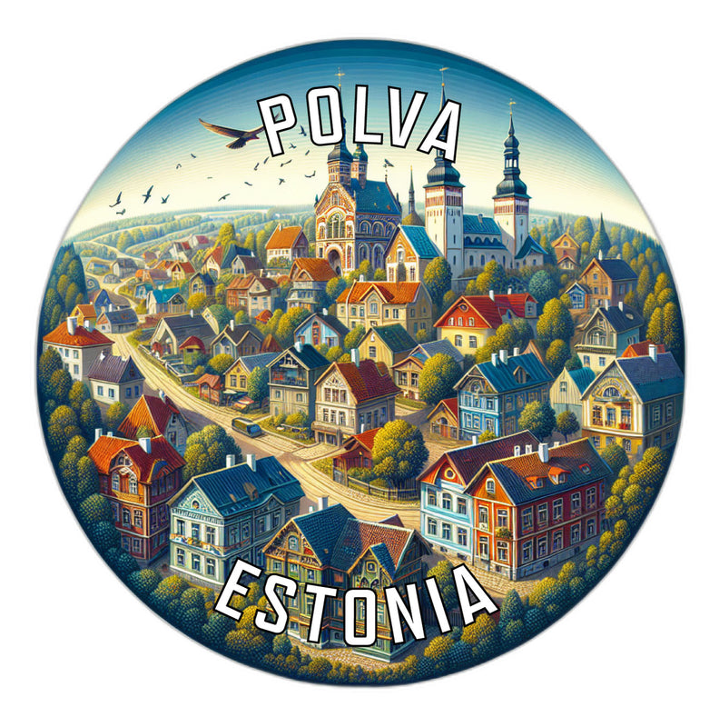 Polva Estonia Souvenir Die Cut Flat Magnet 3-Inch