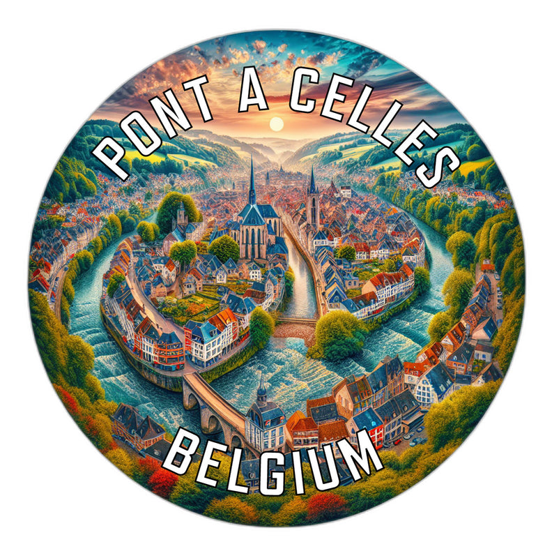 Pont a Celles Belgium Souvenir Die Cut Flat Magnet 2-Inch