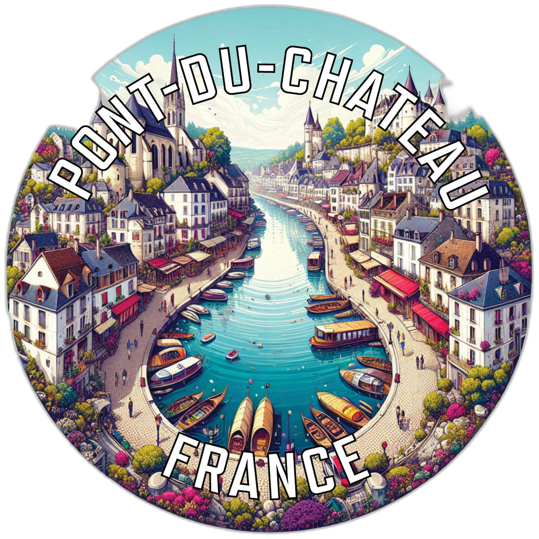 Pont du Chateau France Souvenir Die Cut Flat Magnet 6-Inch