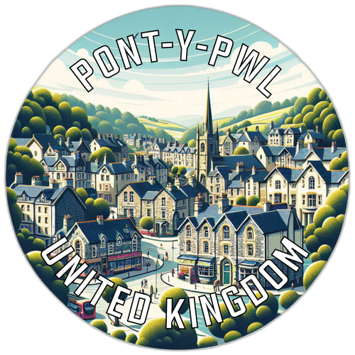 Pont y pwl United Kingdom Souvenir Die Cut Flat Magnet 2-Inch