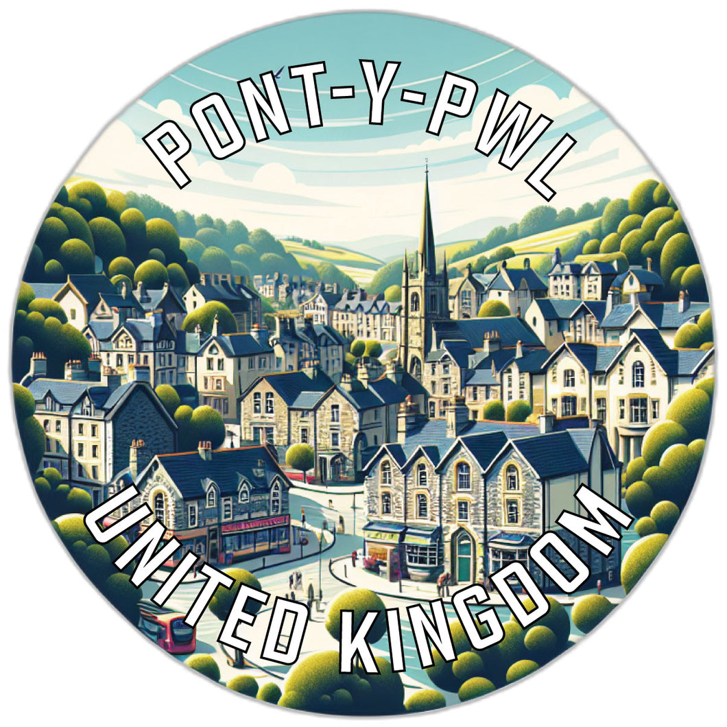 Pont y pwl United Kingdom Souvenir Die Cut Flat Magnet 2-Inch