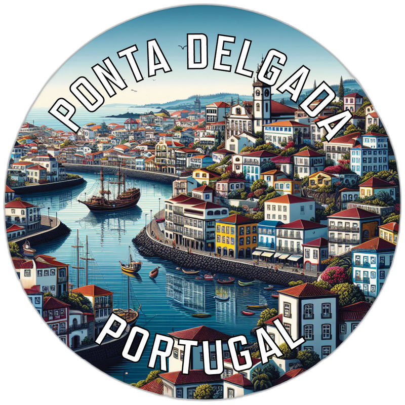 Ponta Delgada Portugal Souvenir Die Cut Flat Magnet 3-Inch