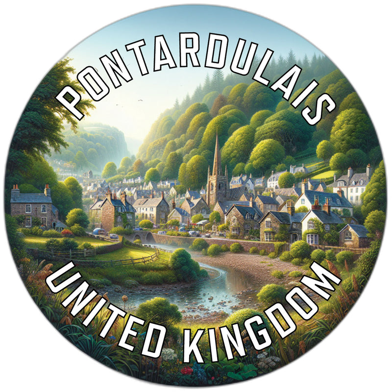 Pontardulais United Kingdom Souvenir Die Cut Flat Magnet 6-Inch