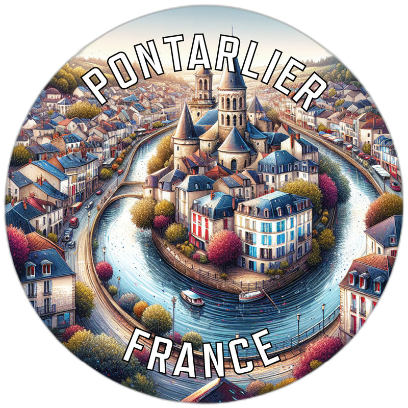 Pontarlier France Souvenir Die Cut Flat Magnet 4-Inch