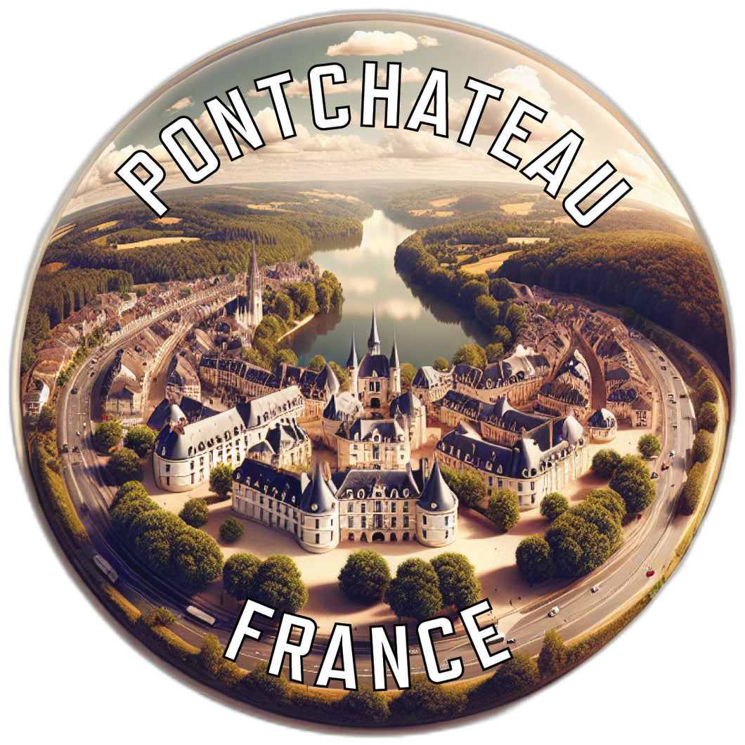 Pontchateau France Souvenir Die Cut Flat Magnet 6-Inch