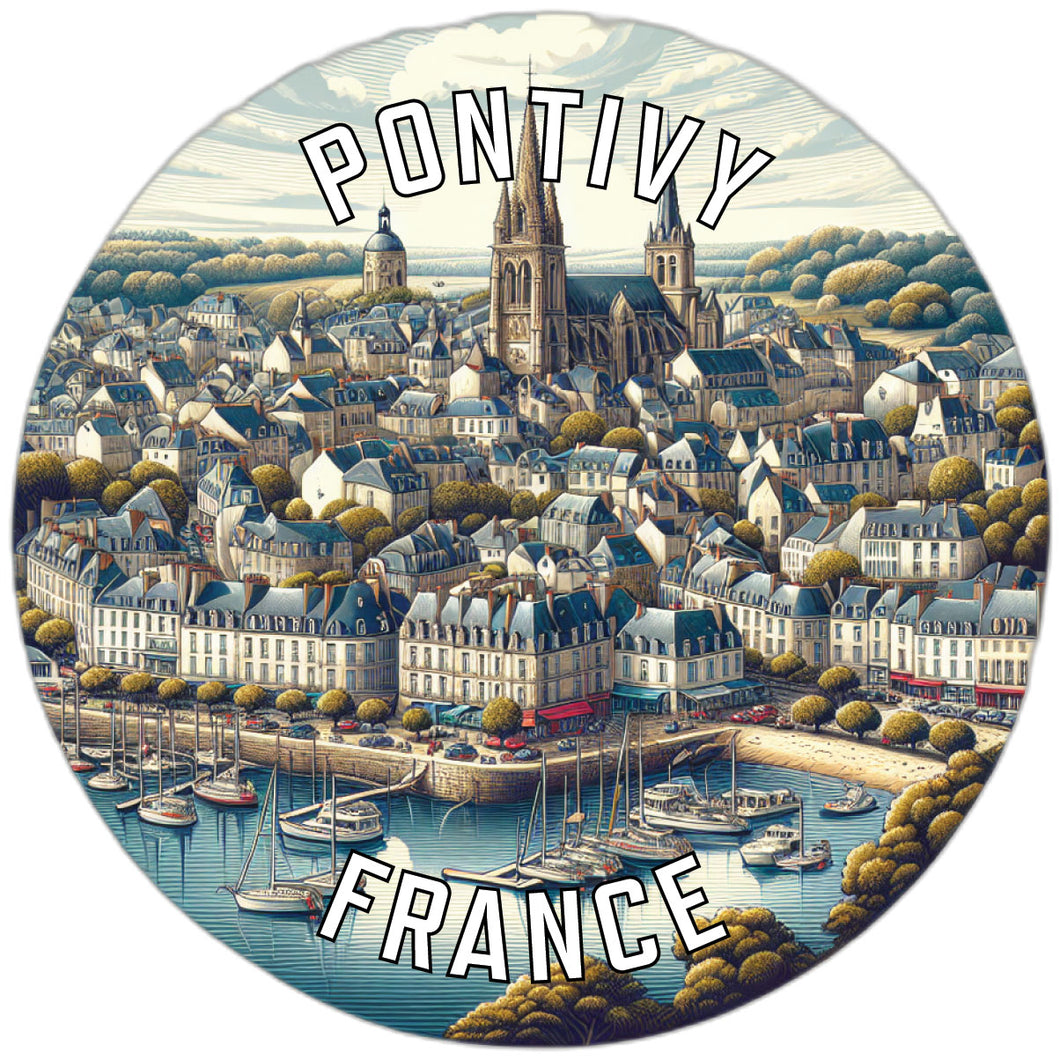 Pontivy France Souvenir Die Cut Flat Magnet 6-Inch