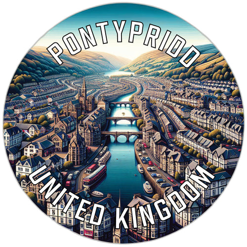 Pontypridd United Kingdom Souvenir Die Cut Flat Magnet 2-Inch