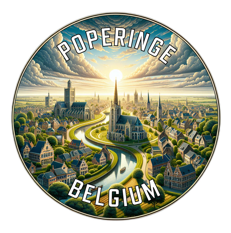 Poperinge Belgium Souvenir Die Cut Flat Magnet 6-Inch