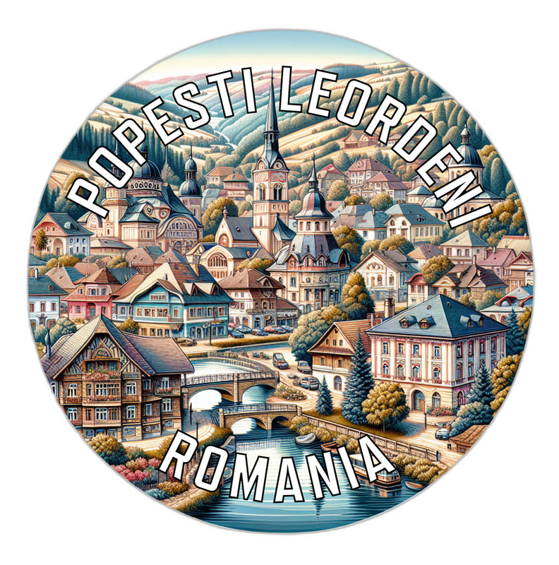 Popesti Leordeni Romania Souvenir Die Cut Flat Magnet 6-Inch
