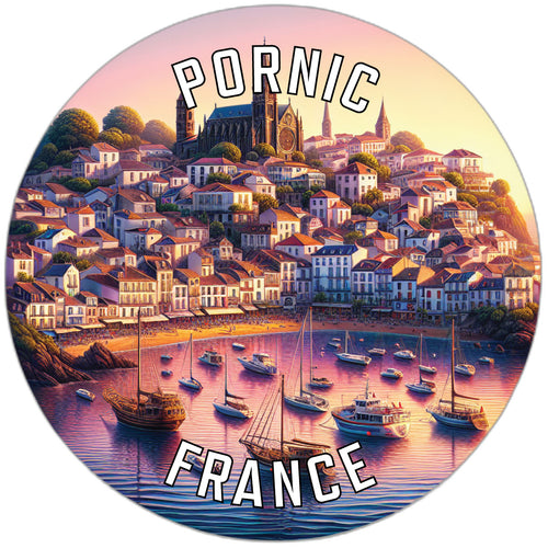 Pornic France Souvenir Die Cut Flat Magnet 6-Inch