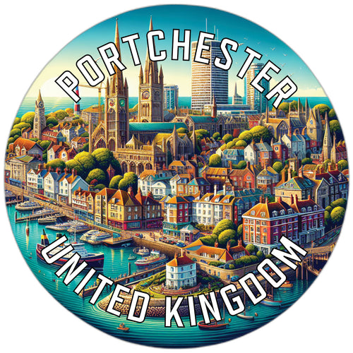 Portchester United Kingdom Souvenir Die Cut Flat Magnet 2-Inch