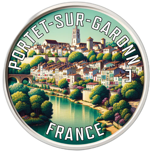 Portet sur Garonne France Souvenir Die Cut Flat Magnet 6-Inch