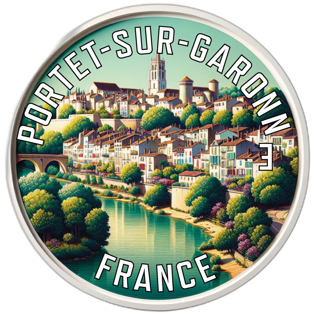 Portet sur Garonne France Souvenir Die Cut Flat Magnet 6-Inch