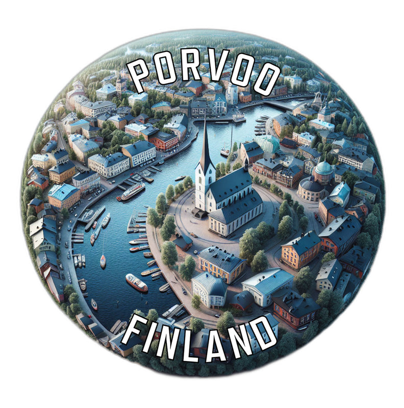 Porvoo Finland Souvenir Die Cut Flat Magnet 6-Inch
