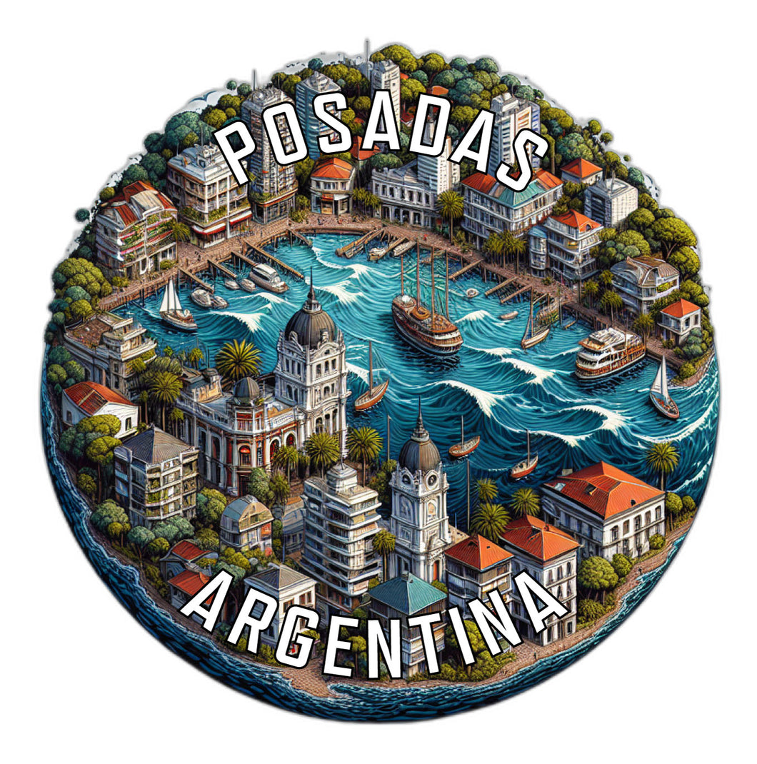 Posadas Argentina Souvenir Die Cut Flat Magnet 6-Inch