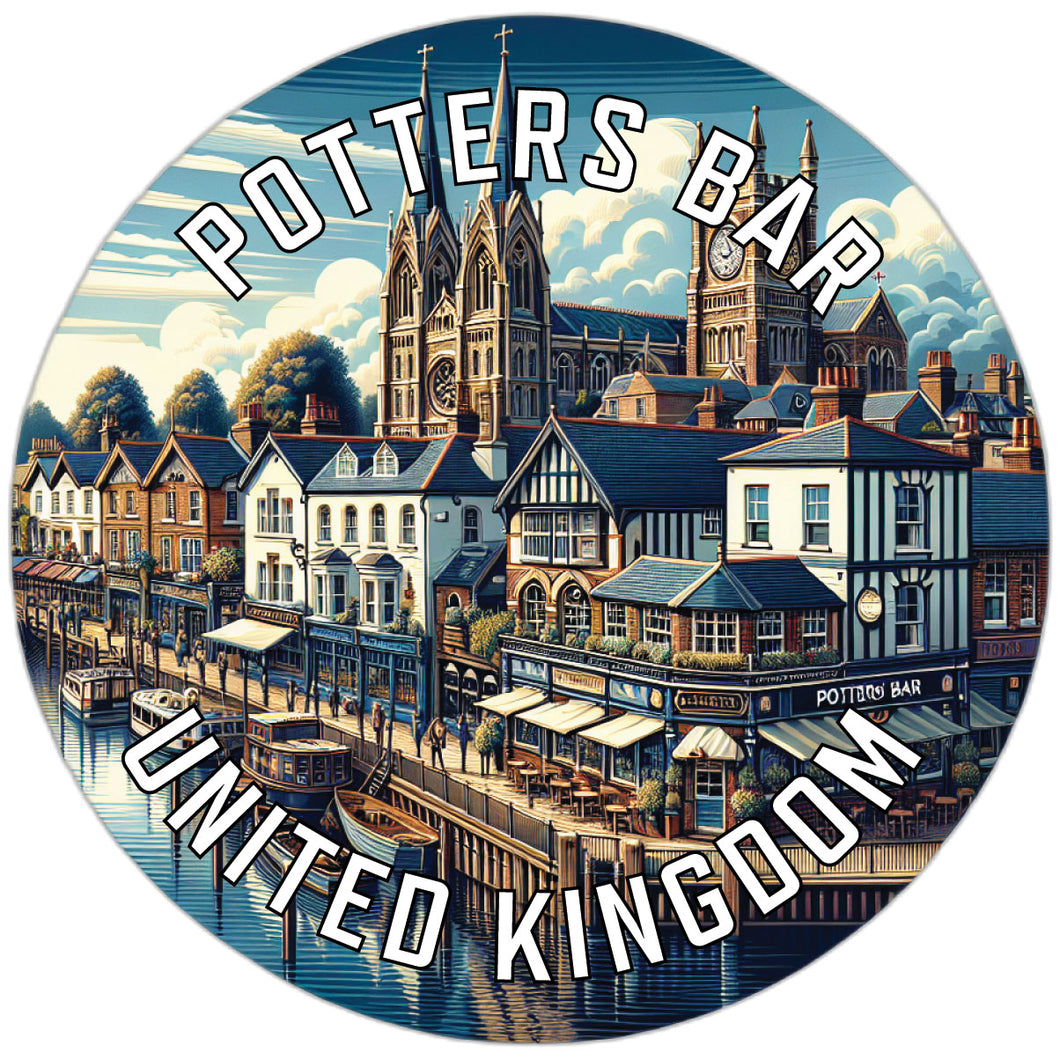 Potters Bar United Kingdom Souvenir Die Cut Flat Magnet 2-Inch