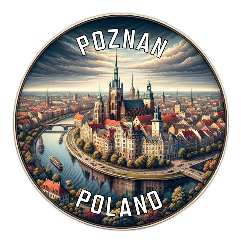 Poznan Poland Souvenir Die Cut Flat Magnet 6-Inch