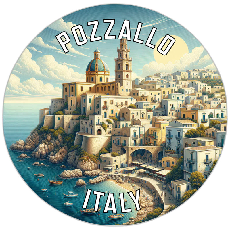 Pozzallo Italy Souvenir Die Cut Flat Magnet 2-Inch