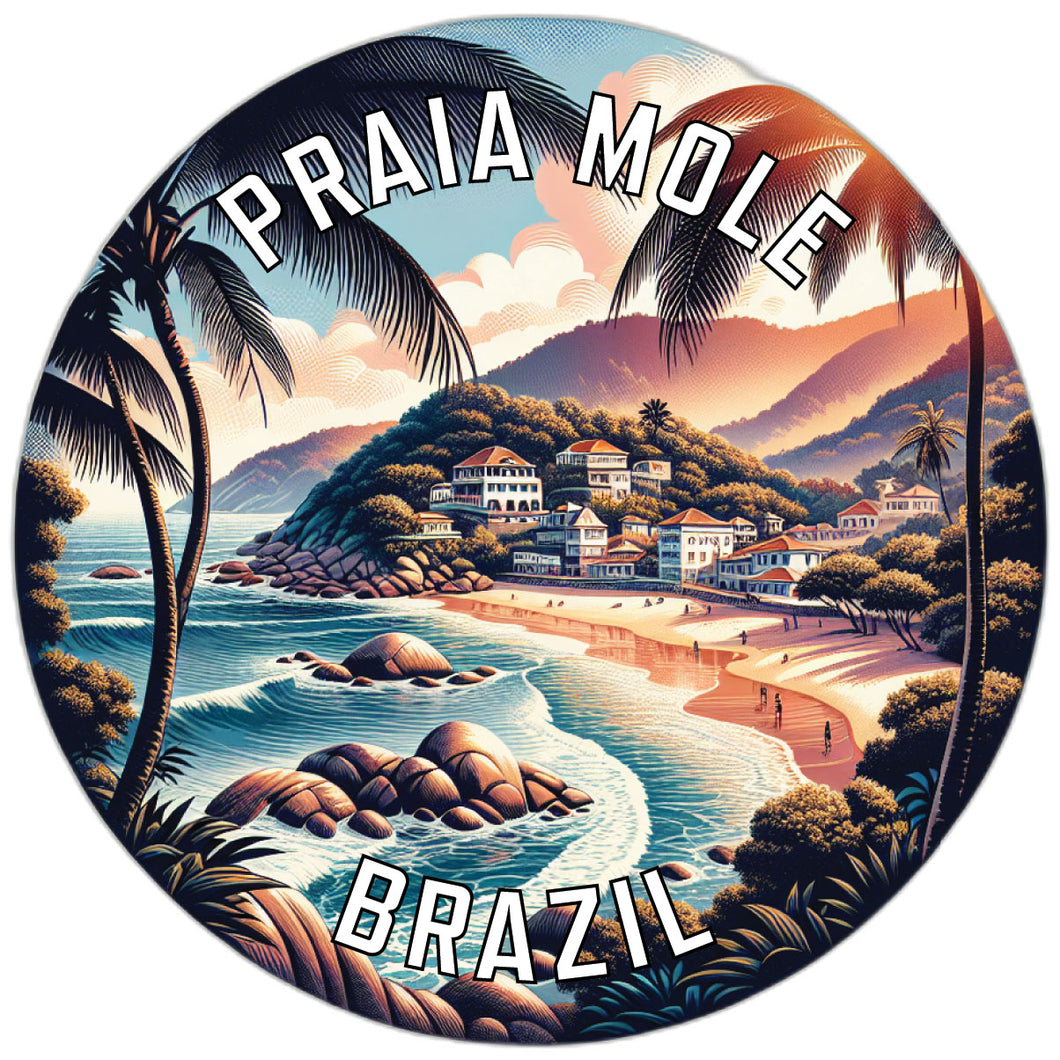Praia Mole Souvenir Die Cut Flat Magnet 3-Inch